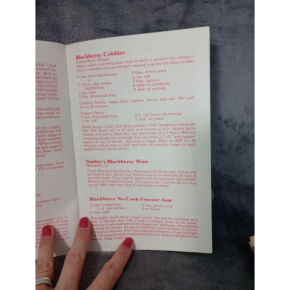 Richmond Virginia Ashland Berry Farm 1980's Pamphlet Recipes Pies Desserts - Picture 5 of 7